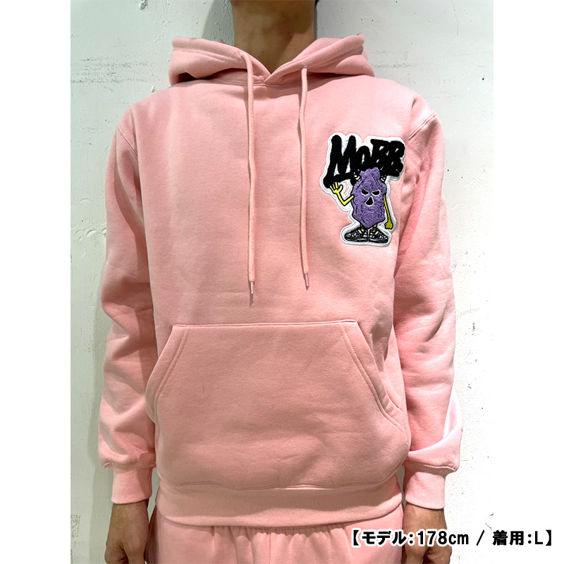 MOBB PINK WAPPEN HOODIE -BLACK-