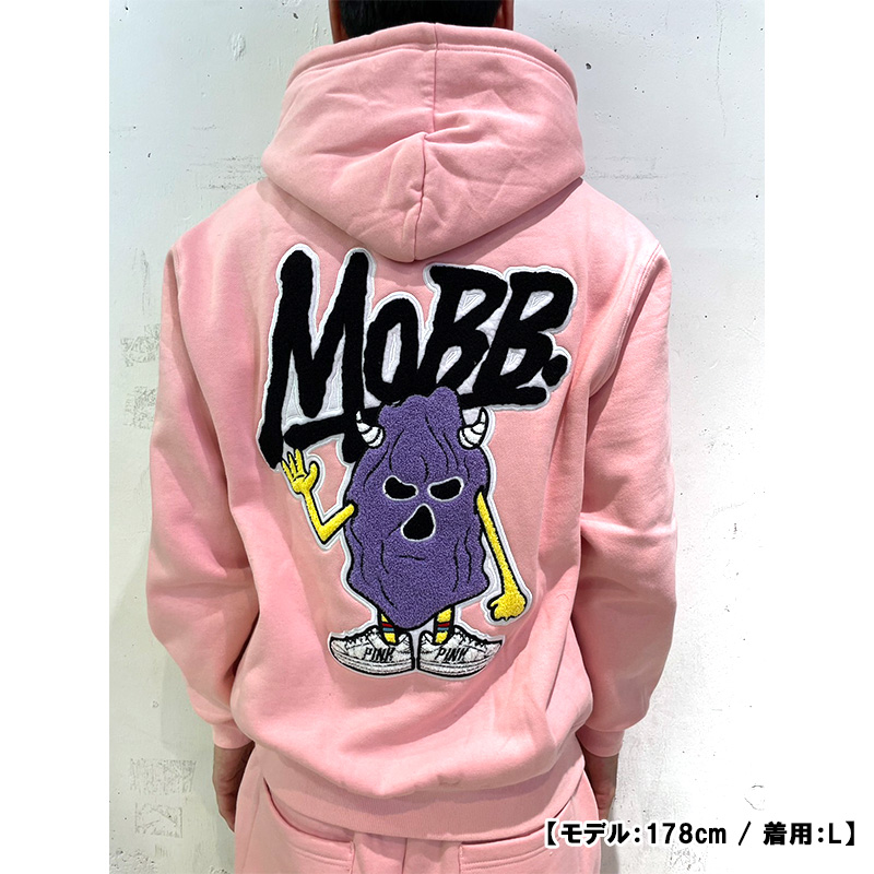 MOBB PINK WAPPEN HOODIE -BLACK-