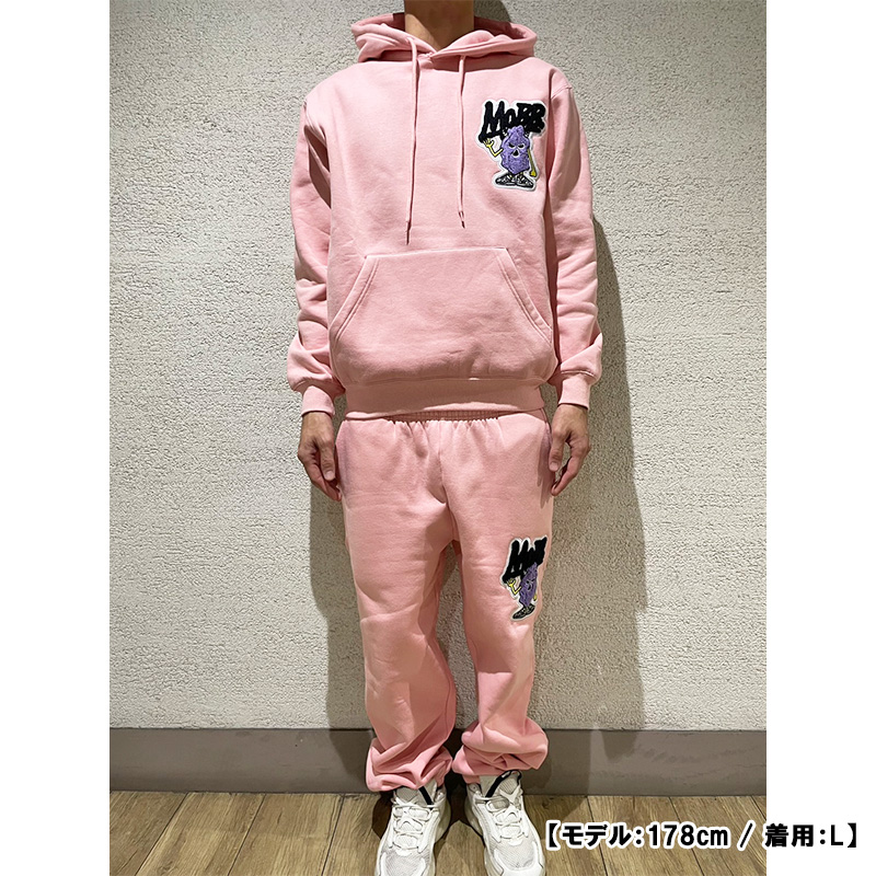 MOBB PINK WAPPEN HOODIE -BLACK-