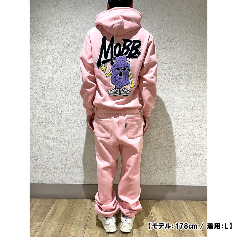 MOBB PINK WAPPEN HOODIE -BLACK-