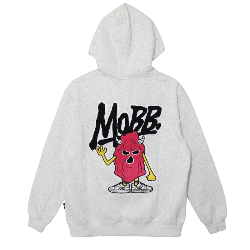 MOBB PINK WAPPEN HOODIE -GREY-