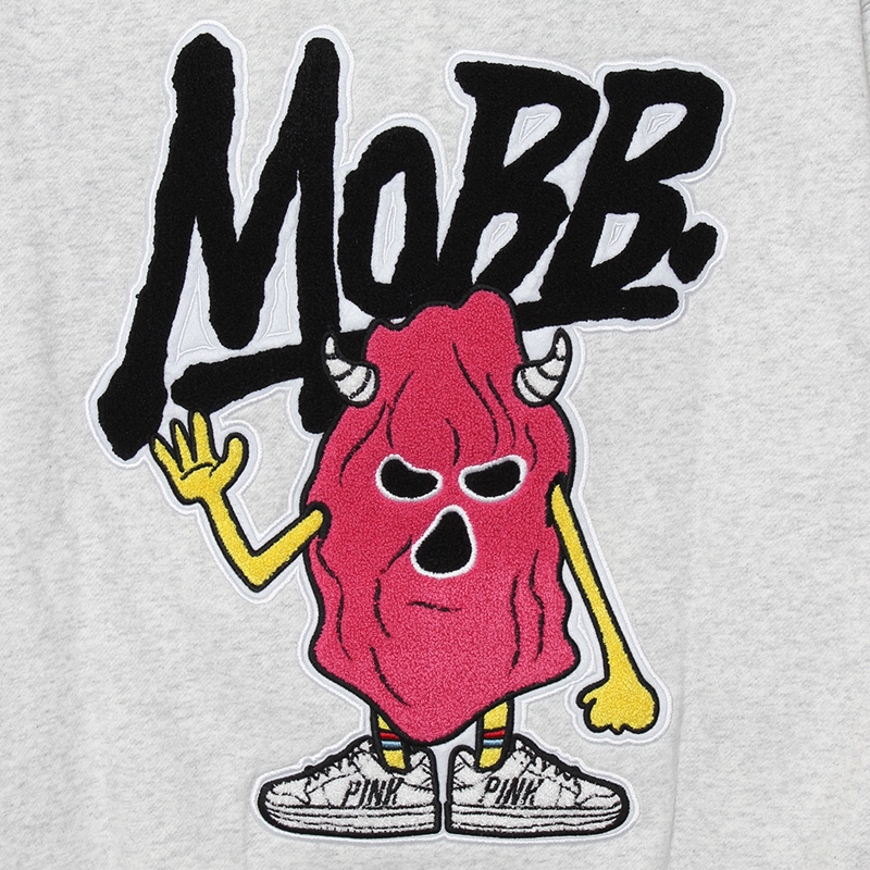 MOBB PINK WAPPEN HOODIE -GREY-