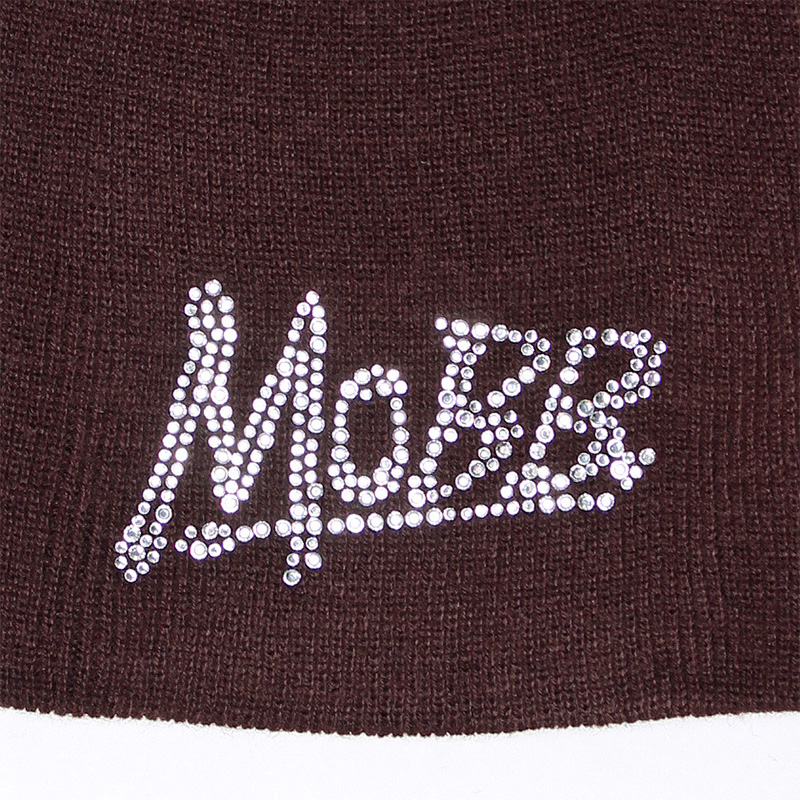 OG RHINESTONE BEANIE -BROWN-