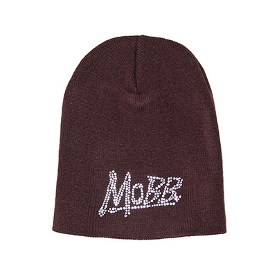 OG RHINESTONE BEANIE -BROWN-