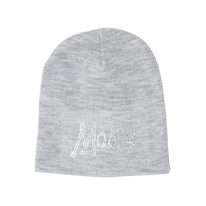 OG RHINESTONE BEANIE -GREY-