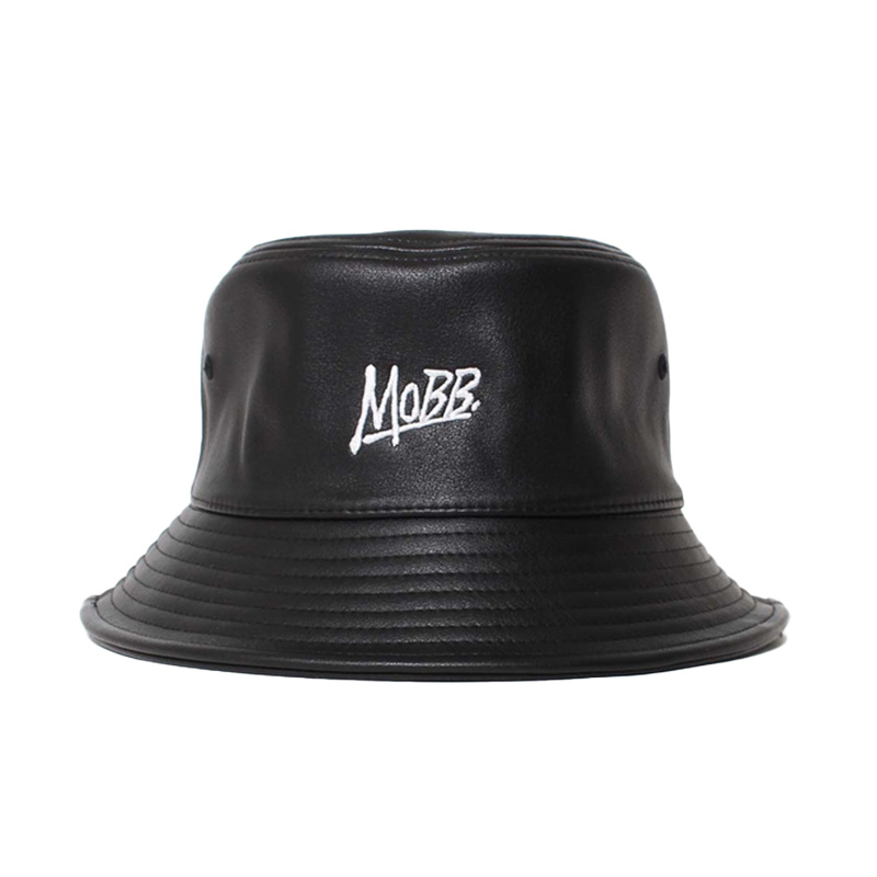 OG ECO LETHER BUCKET HAT -BLACK-