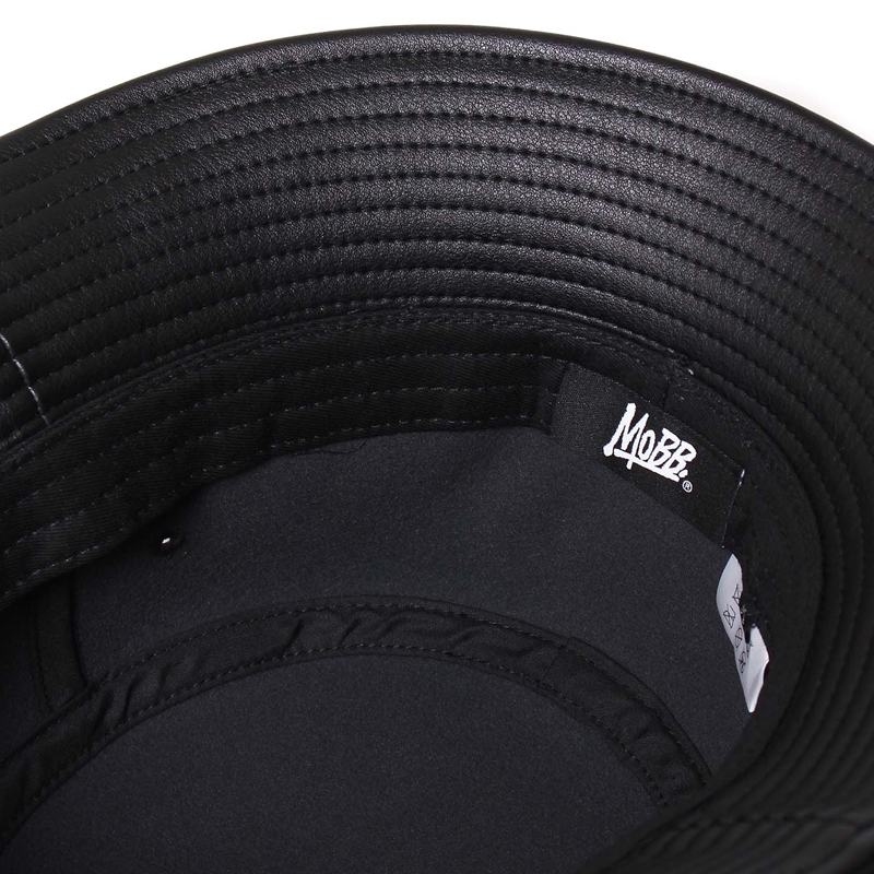 OG ECO LETHER BUCKET HAT -BLACK-