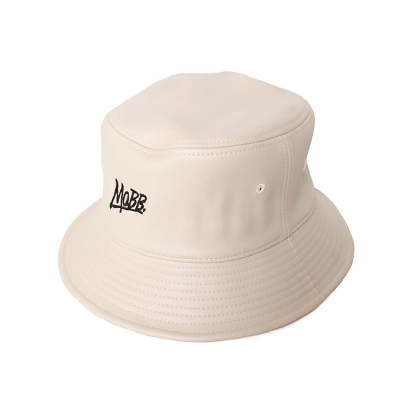 OG ECO LETHER BUCKET HAT -WHITE-