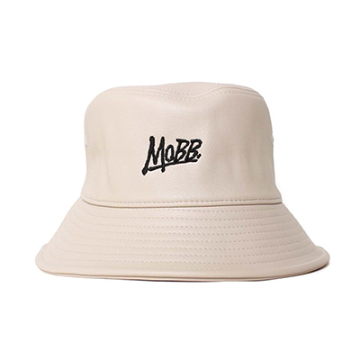 OG ECO LETHER BUCKET HAT -WHITE-