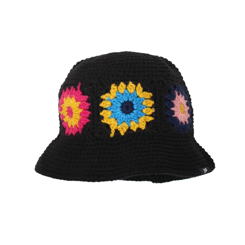 CROCHET BALL HAT -BLACK-