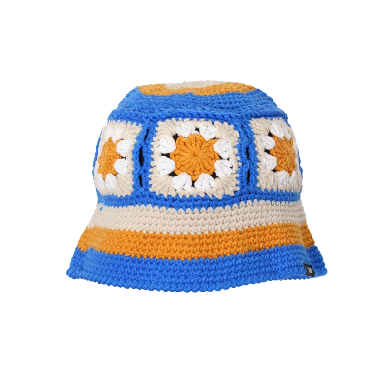 CROCHET BUCKET HAT -BLUE-