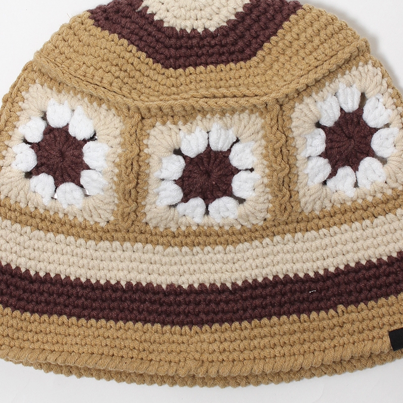 CROCHET BUCKET HAT -BROWN-