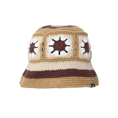 CROCHET BUCKET HAT -BROWN-