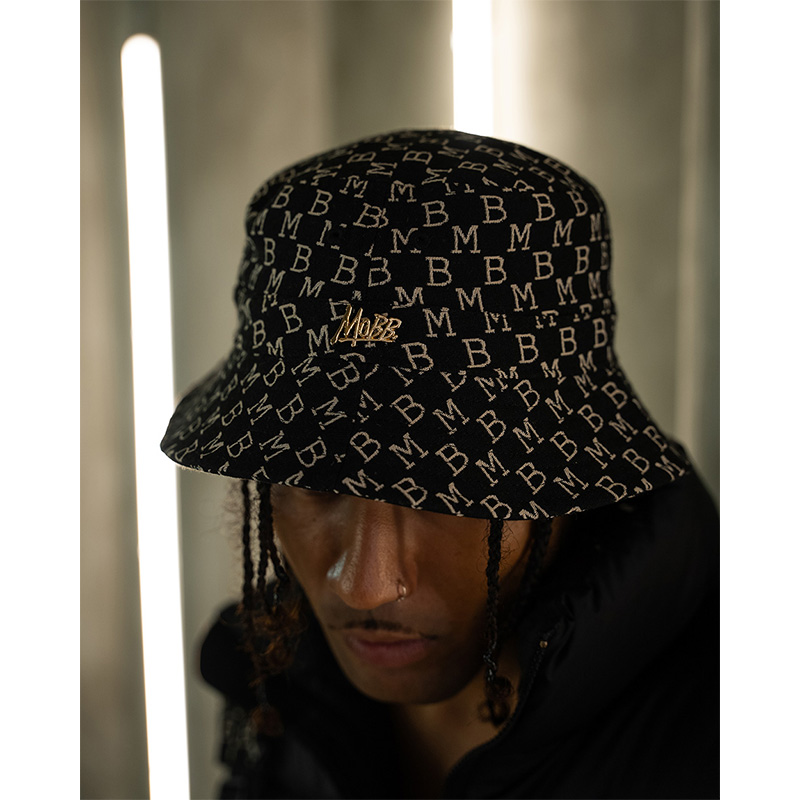 MONOGRAM JACQUARD HAT -BLACK-