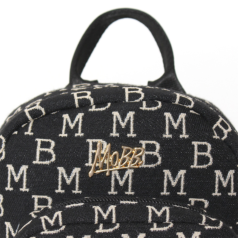 MONOGRAM JACQUARD  2 WAY MINI BAG -BLACK-