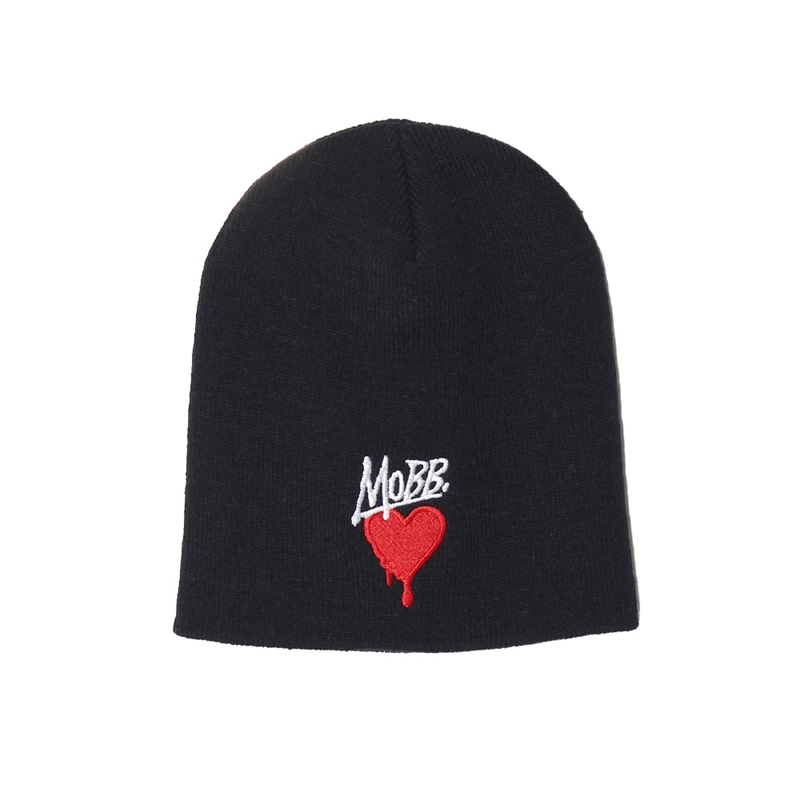 HEART DRIP BEANIE -BLACK-