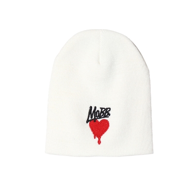 HEART DRIP BEANIE -WHITE-