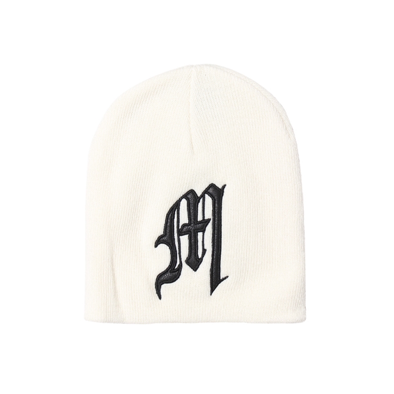 OLD M SHOT BEANIE -WHITE-