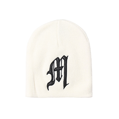 OLD M SHOT BEANIE -WHITE-