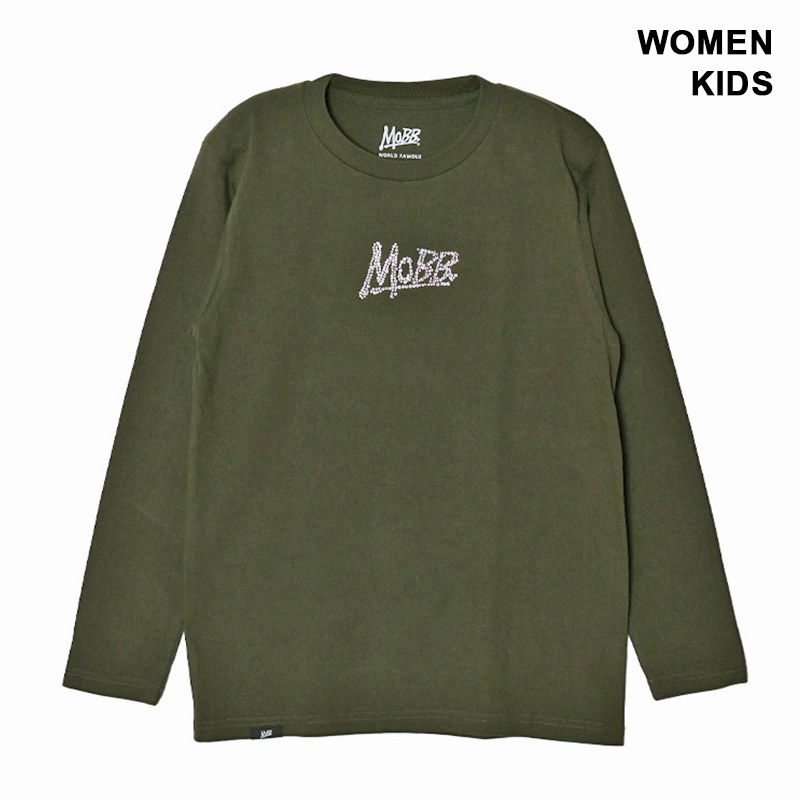 OG RHINESTONE L/S T-SHIRT -ARMY GREEN- (WOMEN/KIDS)