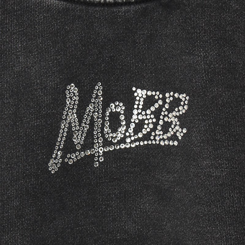 OG RHINESTONE CUT OFF SWEAT -BLACK- (WOMEN)