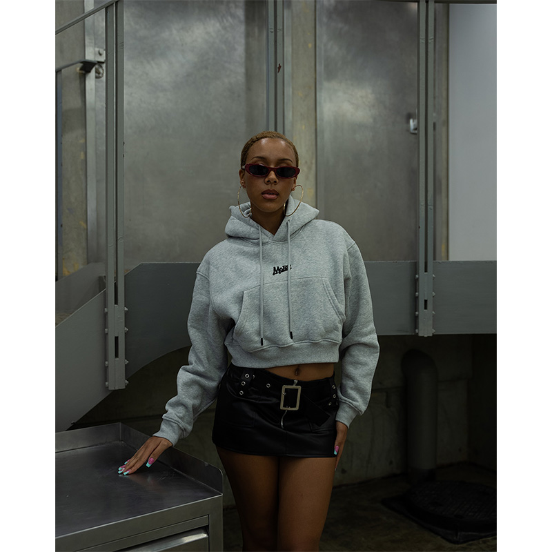 OG CROPPED HOODIE -GREY- (WOMEN)