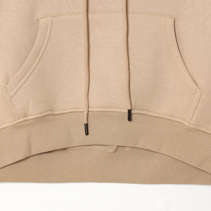 HEART DRIP CROPPED HOODIE -BEIGE- (WOMEN)