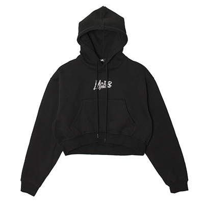 OG RHINESTONE CROPPED HOODIE -BLACK- (WOMEN)