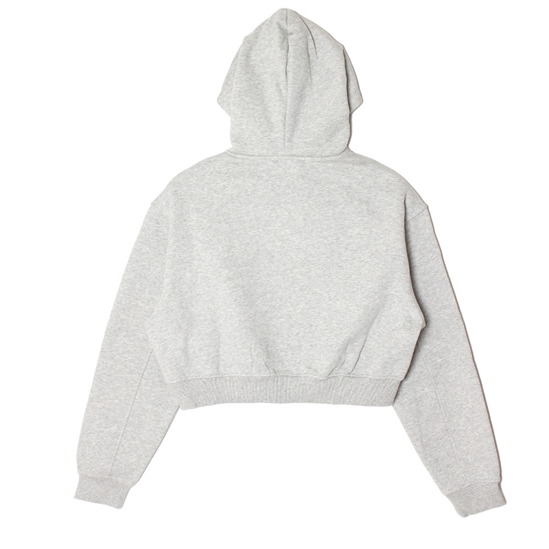 AIRBRUSH CROPPED HOODIE -GREY- (WOMEN)