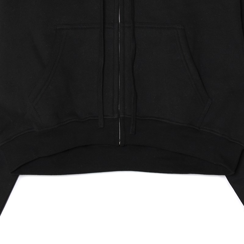 OG CROPPED ZIP HOODIE -BLACK- (WOMEN)