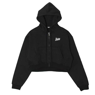 OG CROPPED ZIP HOODIE -BLACK- (WOMEN)