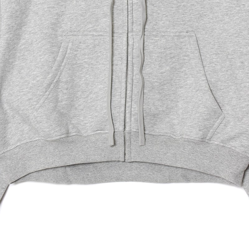 OG CROPPED ZIP HOODIE -GREY- (WOMEN)