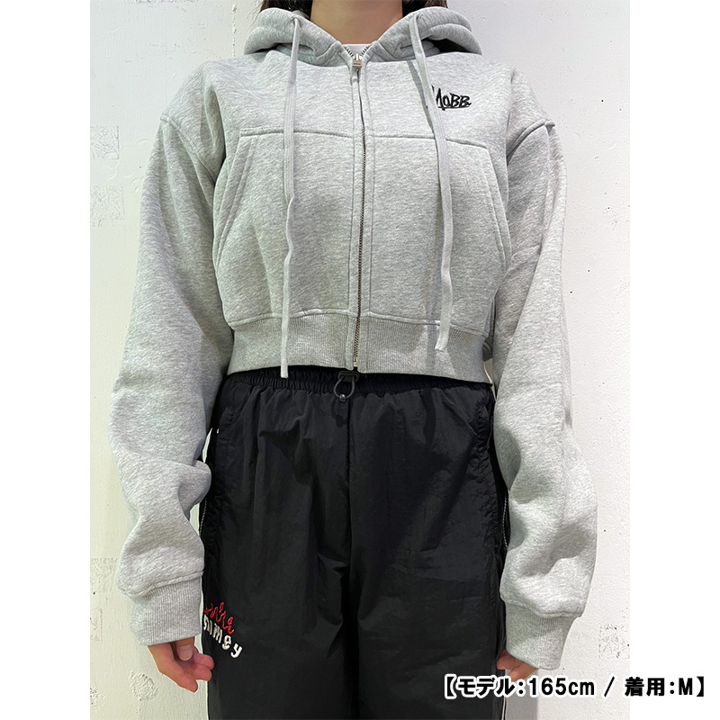 OG CROPPED ZIP HOODIE -GREY- (WOMEN)