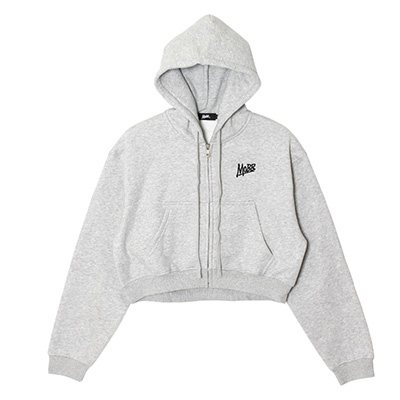 OG CROPPED ZIP HOODIE -GREY- (WOMEN)