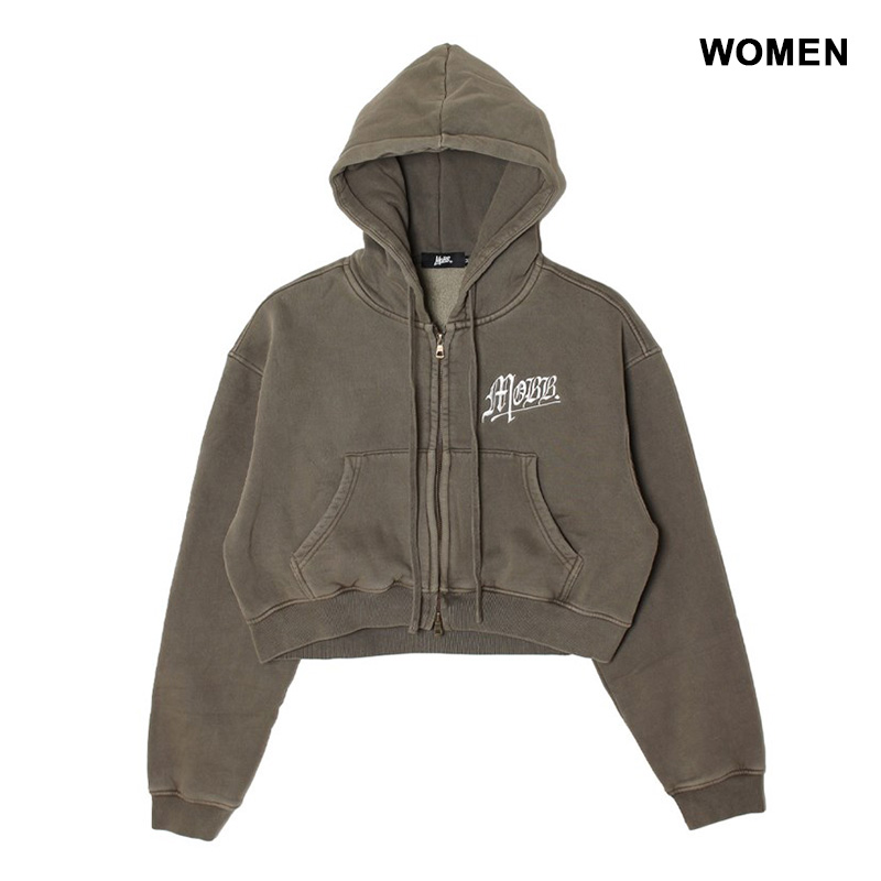 OLD OG PIGMENT ZIP HOODIE -BROWN- (WOMEN)