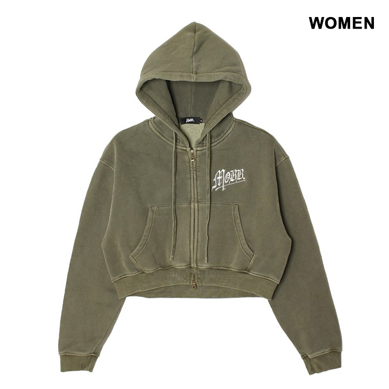 OLD OG PIGMENT ZIP HOODIE -OLIVE- (WOMEN)