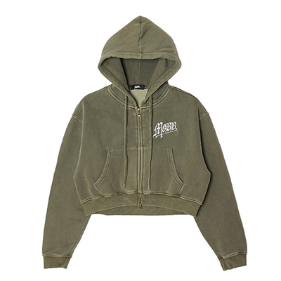 OLD OG PIGMENT ZIP HOODIE -OLIVE- (WOMEN)