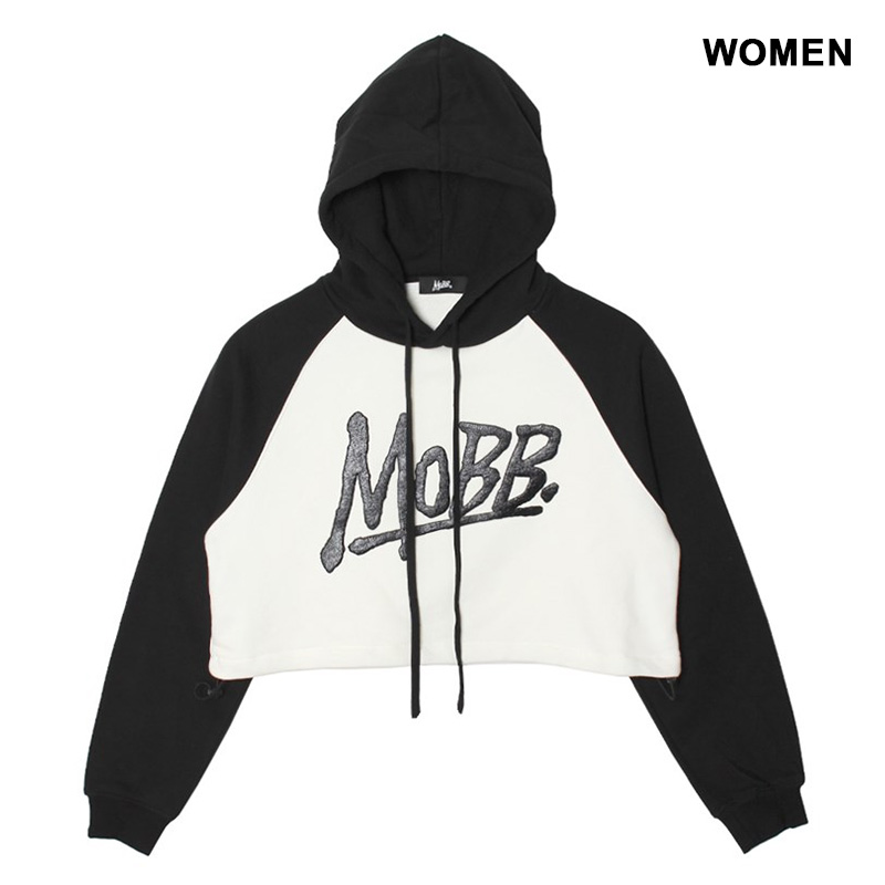 OG RAGLAN CROPPED HOODIE -BLACK- (WOMEN)