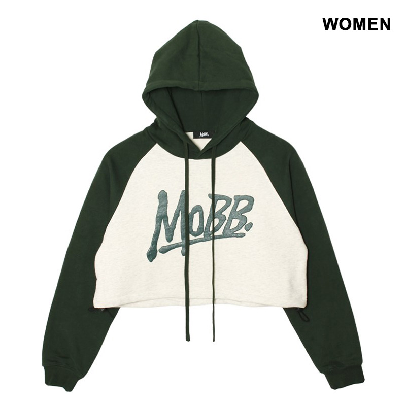 OG RAGLAN CROPPED HOODIE -GREEN- (WOMEN)