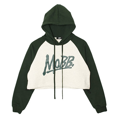 OG RAGLAN CROPPED HOODIE -GREEN- (WOMEN)