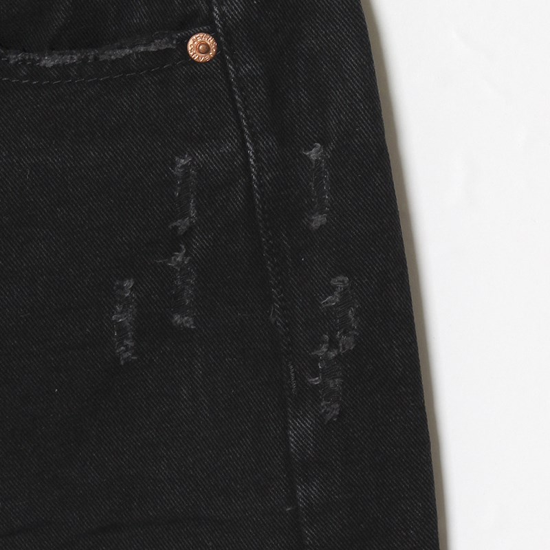 OLD OG DAMAGE DENIM PANTS -BLACK- (WOMEN)