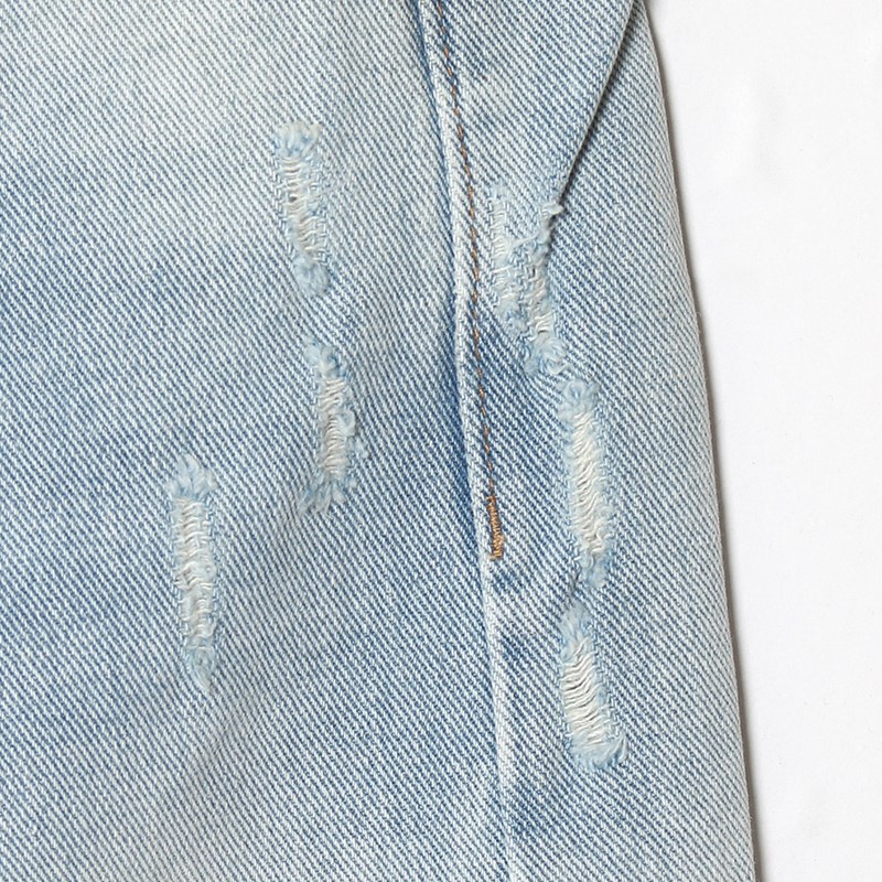 OLD OG DAMAGE DENIM PANTS -WASH INDIGO- (WOMEN)