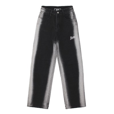 SIDE BLEACH DENIM PANTS -BLACK-(M)