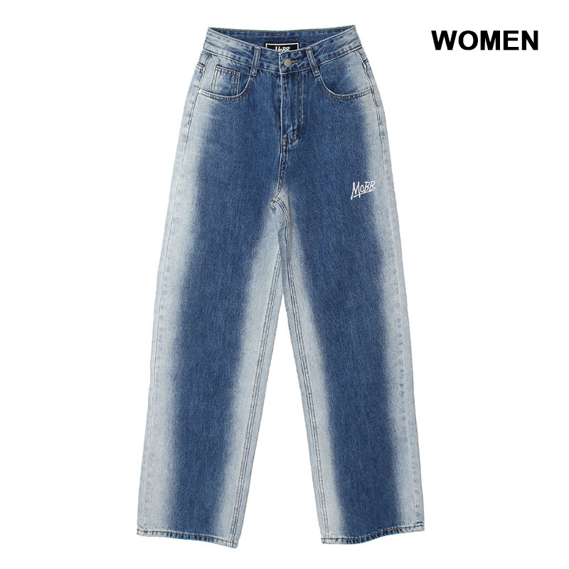 SIDE BLEACH DENIM PANTS -INDIGO-