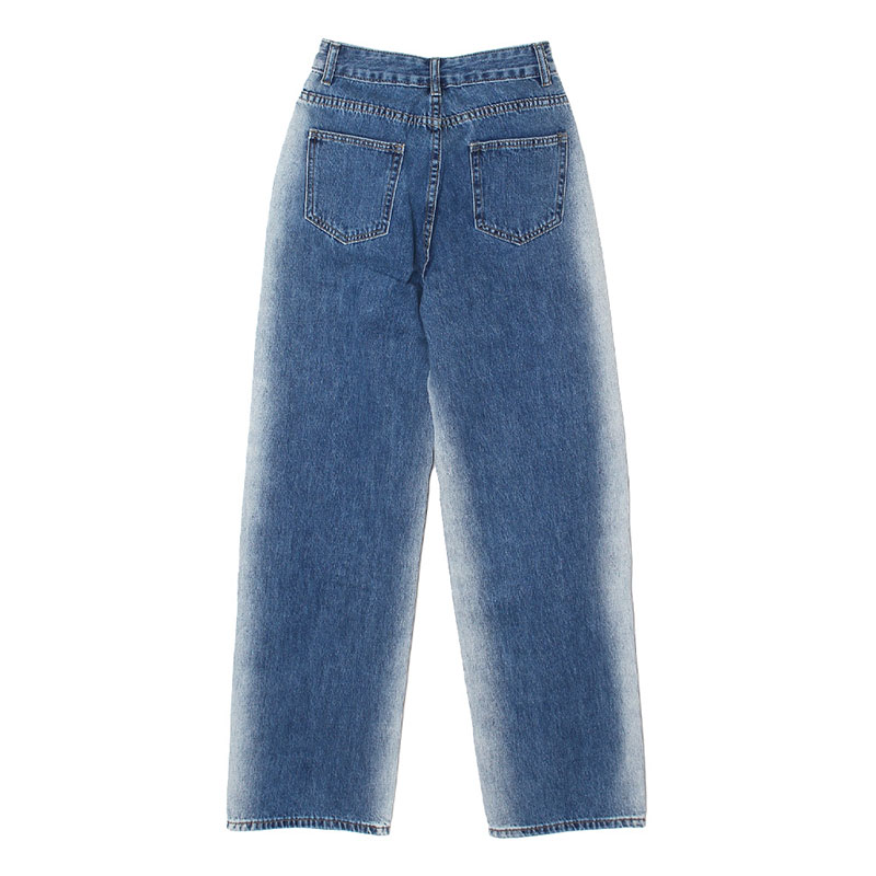 SIDE BLEACH DENIM PANTS -INDIGO-