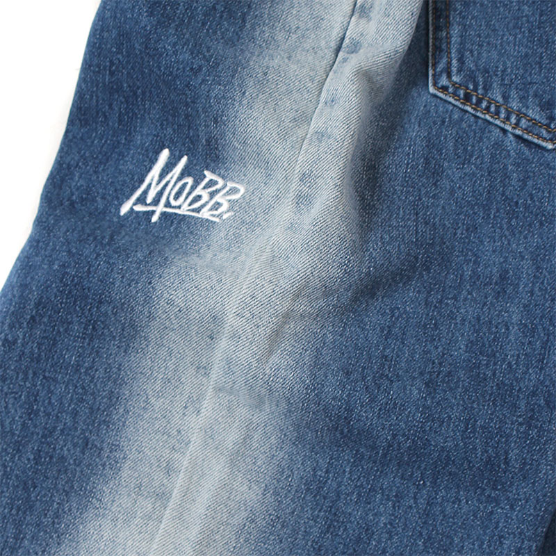 SIDE BLEACH DENIM PANTS -INDIGO-