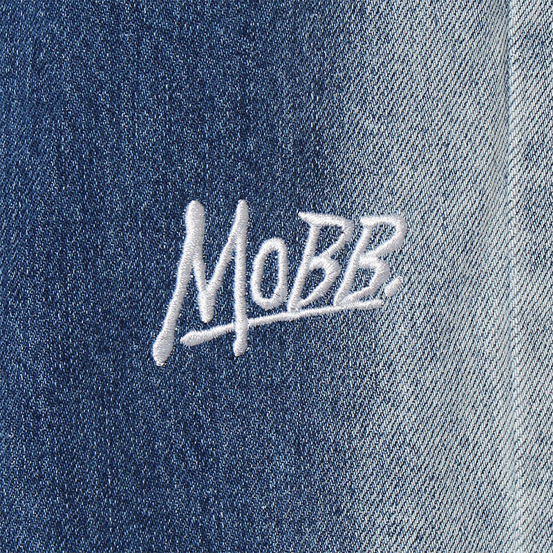 SIDE BLEACH DENIM PANTS -INDIGO-