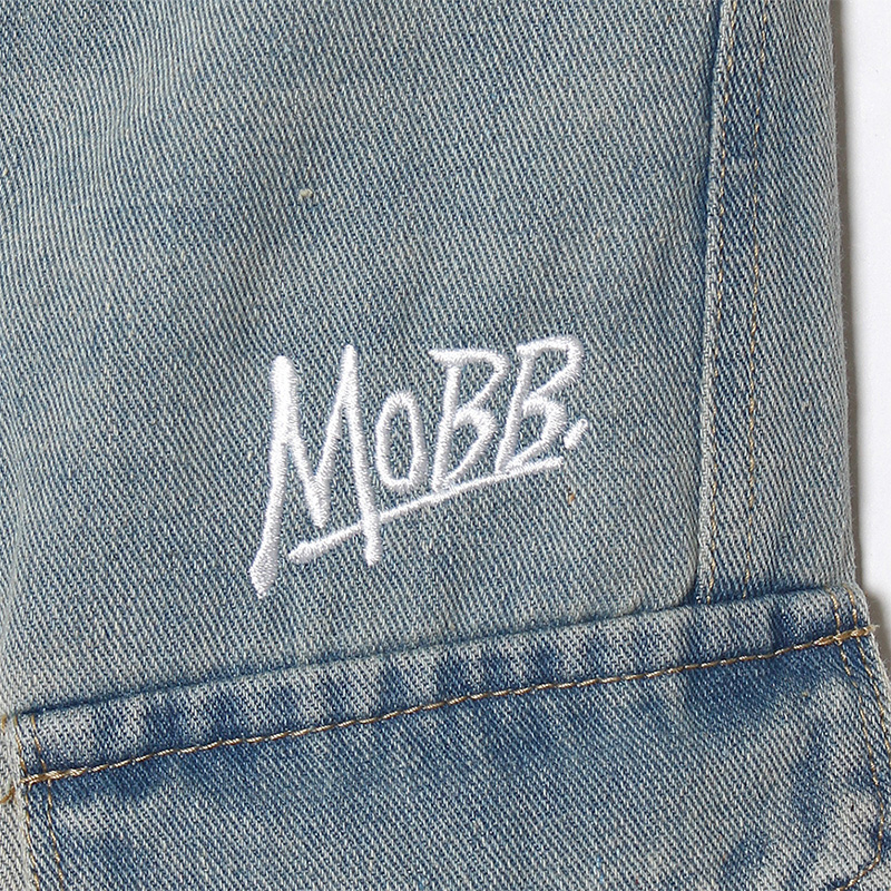 DOUBLE CARGO DENIM PANTS -W.INDIGO-