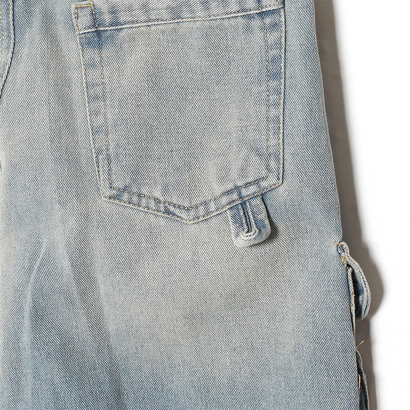 DOUBLE CARGO DENIM PANTS -W.INDIGO-