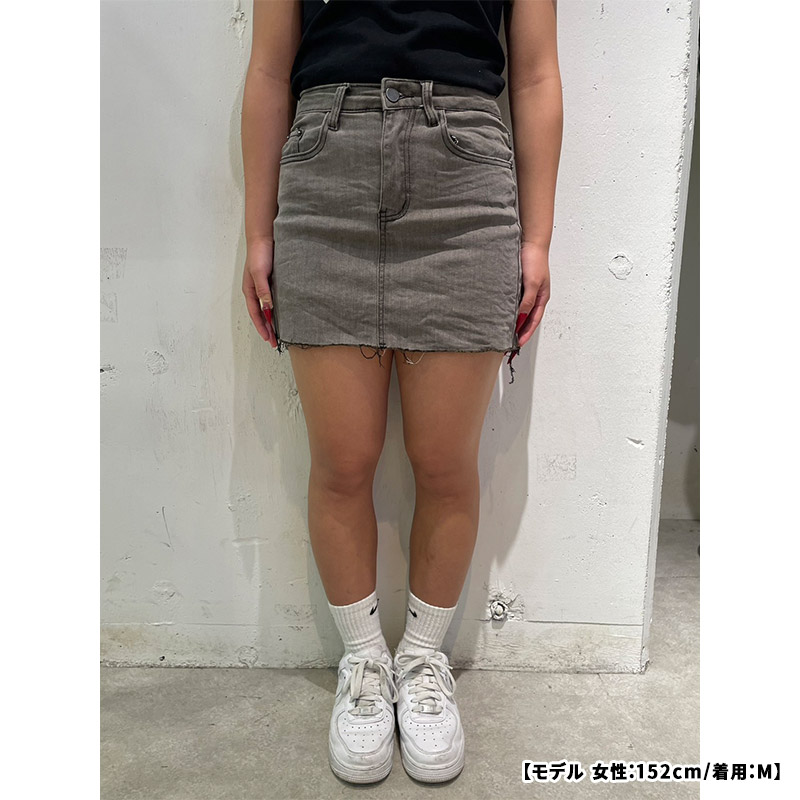 OLD OG DENIM SKORTS -GREY-